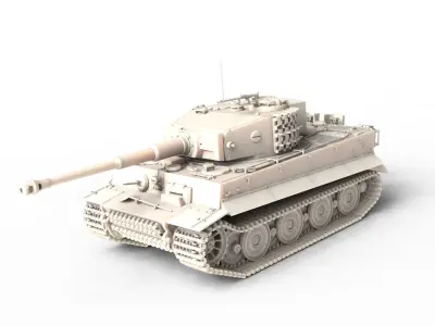 Panzerkampfwagen VI Sd kfz 181 Tiger I ausf E Late production 3D model