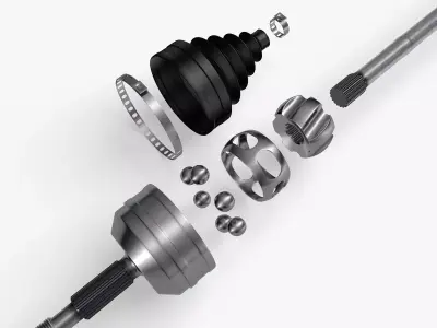 Driveshaft with CV-joints 3D model