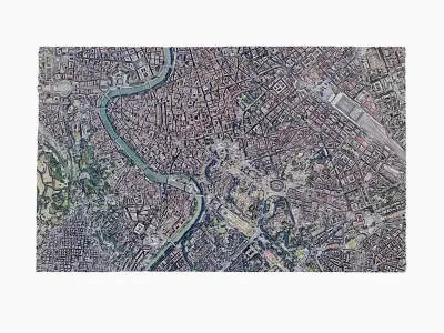 Rome city Low-poly 3D model