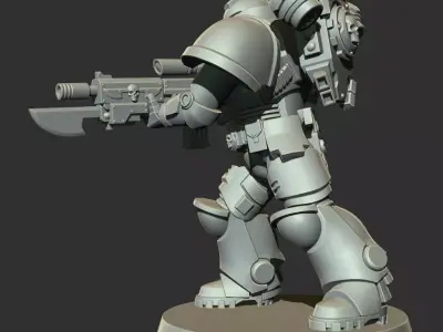 Sci-Fi Heavy Trooper STL Modular Power Armor 32mm Miniature V3 3D print model
