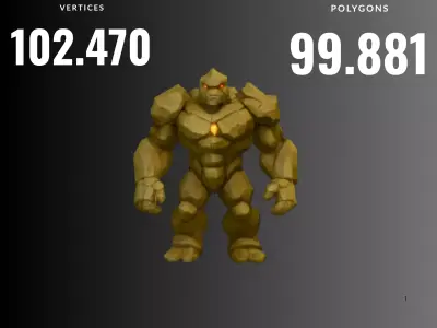 Elemental Rock Golems Free low-poly 3D model