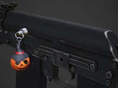 Halloween Pumpkin Weapon Charm - Low Poly Game Ready Low-poly 3D model
