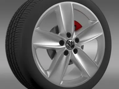 VW Polo 2010 wheel 3D model