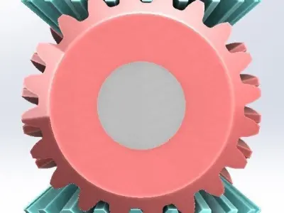 Straight Four Bevel Gear transmission-T20m1 Free 3D print model