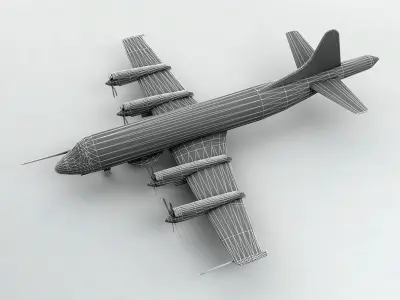 WP-3D Hurricane Hunter Low-poly 3D model