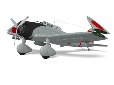 Aichi D3A Type 99 bomber Val 3D model