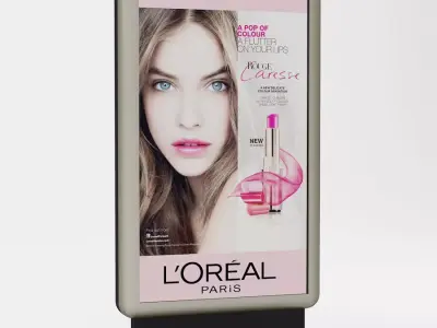 Advertising panel with 2 faces 01 3D model