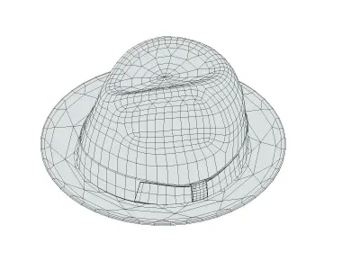 Fedora Hat Low Poly PBR Realistic Low-poly 3D model