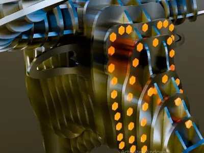 Metalic bull head 3D model