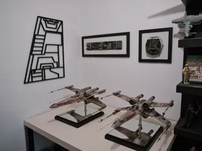 Squadron Hero Line Art Poster 3D print model