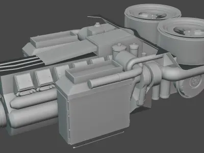 MB 873 Ka-501 Desiel engine Leopard 2 series engine Free 3D model