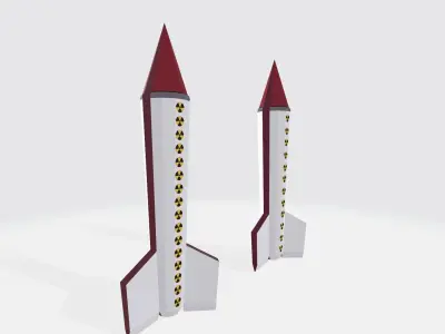 Low poly Nuke Missile for world Free low-poly 3D model