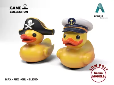 Ducklings 2 Low-poly 3D model