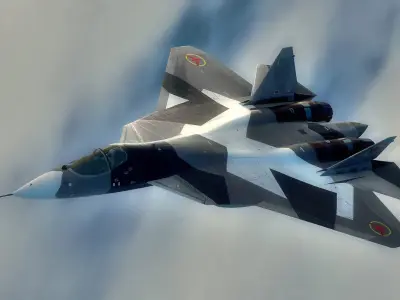 SU57 Felon-TopGun with Cockpit-Fully Rigged Low-poly 3D model