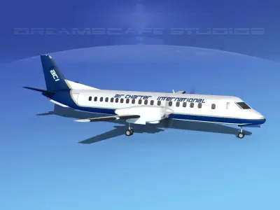 SAAB 2000 Air Charter Intl 3D model