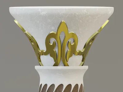 Decorative twisted Column Low-poly 3D model