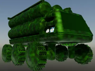 High-polly Remote Controled Fighting Vehicle MLRS 3D model
