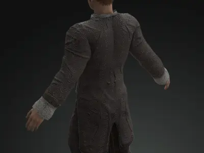 Napoleonic civilian 1812 Low-poly 3D model