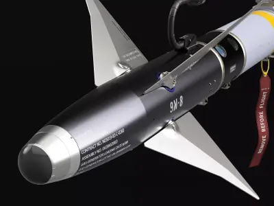 AIM-9L Sidewinder SIMPLIFIED - Extreme Detail - 3D Print Ready 3D print model