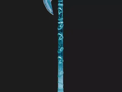 Magical Fantasy Poleaxe Low-poly 3D model