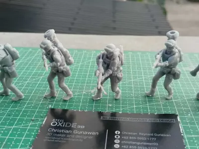 Modern Swedish infantrymen set 1 for 3D printing 3D print model