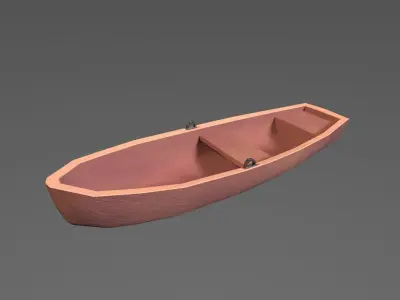 Simple Low-poly stylized rowboat Low-poly 3D model