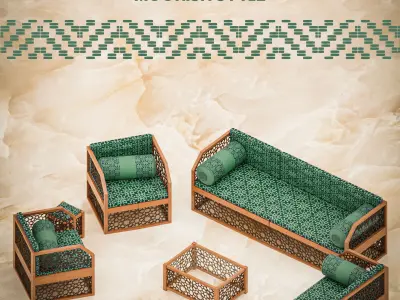 Moroccan Living space Free 3D model