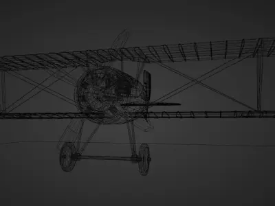 ww biplane  Low-poly 3D model
