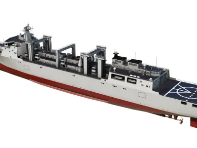 Chinese Navy Type 901 Replenishment Ship PLAN 901Class Low-poly 3D model