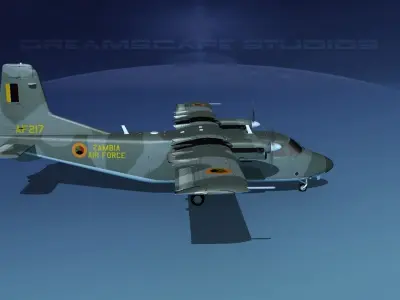 Harbin Y-12 II Zambia Air Force 3D model