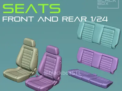 CUSTOM SEATS FRONT AND REAR FOR DIECAST AND MODELKITS 1-24th 3D print model