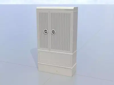 Cable distribution box twist handle 2 door asym 1410x800x325 Low-poly 3D model