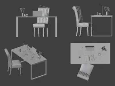 Work table - Office table Free 3D model