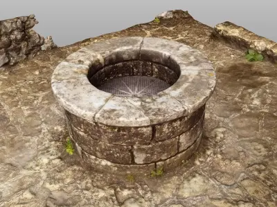 Stone castle well 3D model