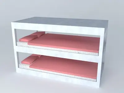 Low Poly Long Range Airliner Bed Free 3D model