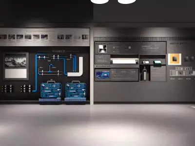 Corporate Exhibition Hall Low-poly 3D model