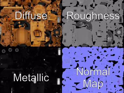 Desert Tactical Vehicle model pack Low-poly 3D model