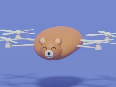 Cartoon Bear Animal Drone 3D model