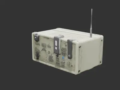 Portable Military Radio Unit Low-poly 3D model