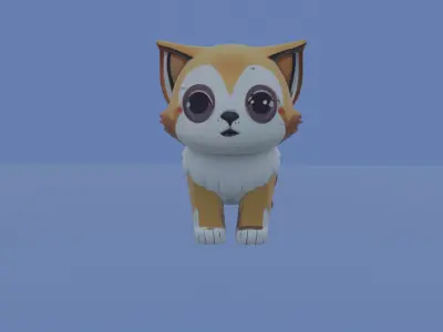 Cute Stylized Cat 3D Model  Low Poly Game Ready Rigged Low-poly 3D model