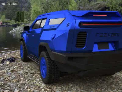 SUV Rezvani Vengeance 2024 Blue Simplified 3D model