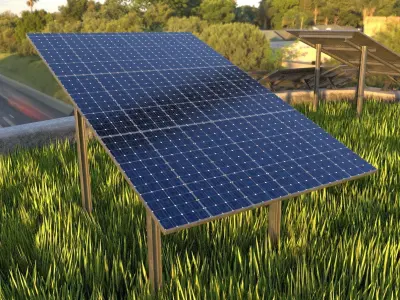 Solarmodule Version 4 - 6500mm Low-poly 3D model