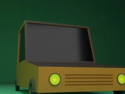 Low Poly Mini car Low-poly 3D model