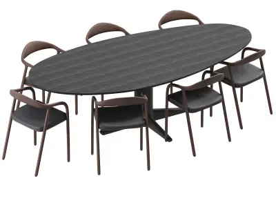Modern Table and NEVA Chair by ARTISAN Free 3D model