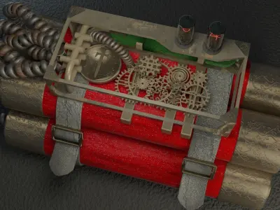 Steampunk time bomb 3D model