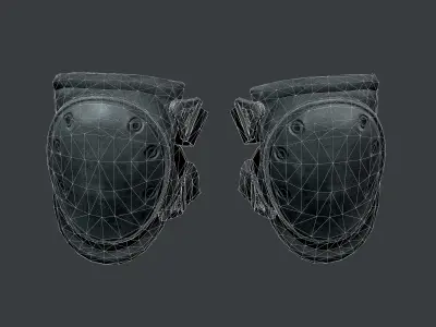 Military Knee Pad Equipment Gear Game Ready 03 Low-poly 3D model