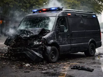 Crashed SWAT Van Damaged Tactical Police Vehicle 3D model