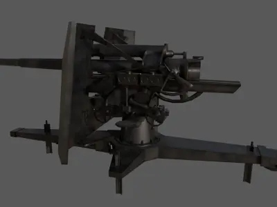 88 Flak Gun WW2 Game-Ready Low-poly 3D model