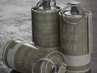  Grenade M18 Colored Smoke low-poly 3d model Low-poly 3D model