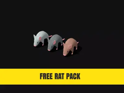 Cartoon Rat Pack Free 3D model